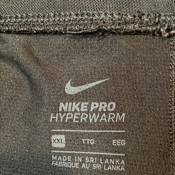 Nike Pro Woman’s Gray & Black Hyper Warm Full Length Training Fleece Leggings - Picture 3 of 9